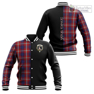 Ainslie Tartan Baseball Jacket with Family Crest and Half Of Me Style