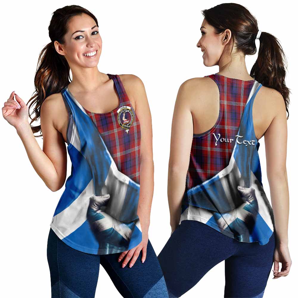 Tartan Vibes Clothing Ainslie Tartan Women's Racerback Tanks with Family Crest Scotland Patriotic Style