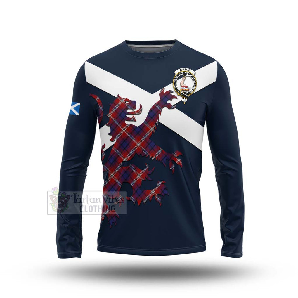 Tartan Vibes Clothing Ainslie Tartan Lion Rampant Long Sleeve T-Shirt – Proudly Display Your Heritage with Alba Gu Brath and Clan Name