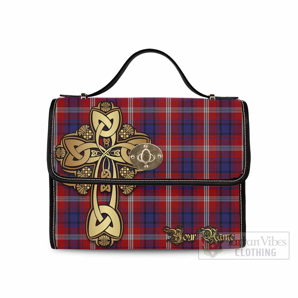 Tartan Vibes Clothing Ainslie Tartan Waterproof Canvas Bag Golden Thistle Celtic Cross Style