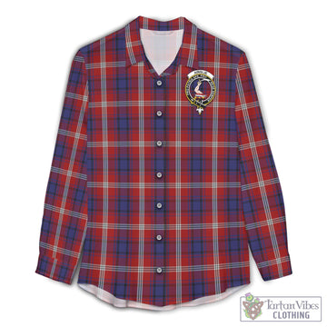 Ainslie Tartan Women's Casual Shirt with Family Crest