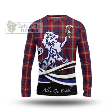 Ainslie Tartan Long Sleeve T-Shirt with Alba Gu Brath Regal Lion Emblem