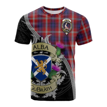 Ainslie Tartan Family Crest Cotton T-shirt Lion Rampant Royal Thistle Shield Celtic Inspired Kid's Shirt - Tartan Vibes Clothing