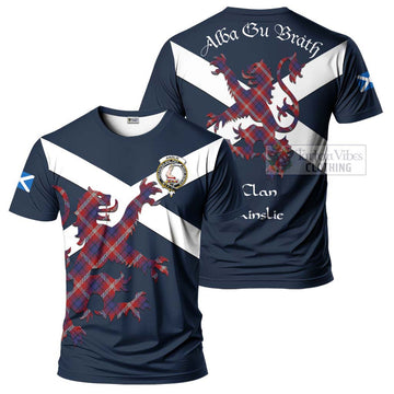 Ainslie Tartan Lion Rampant T-Shirt Proudly Display Your Heritage with Alba Gu Brath and Clan Name