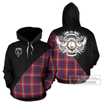 Ainslie Tartan Hoodie with Family Crest and Military Logo Style