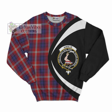 Ainslie Tartan Sweatshirt with Family Crest Circle Style