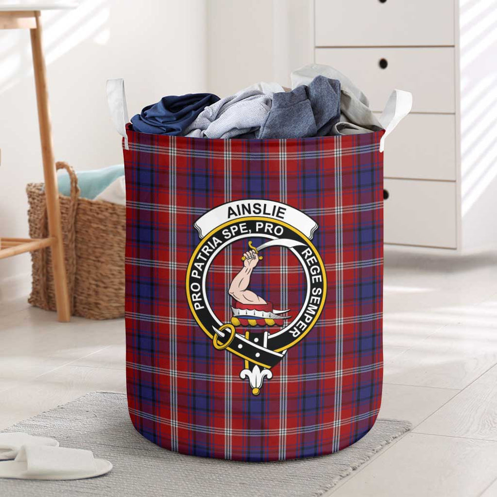 Ainslie Tartan Laundry Basket with Family Crest One Size - Tartanvibesclothing Shop