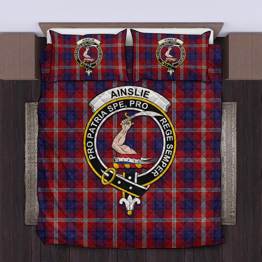 Ainslie Tartan Quilt Bed Set with Family Crest Twin - Tartan Vibes Clothing