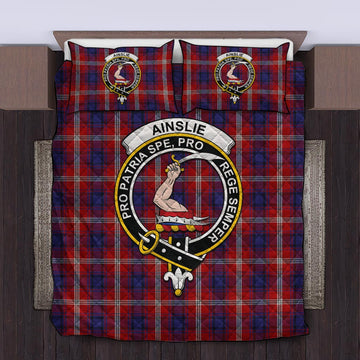 Ainslie Tartan Quilt Bed Set with Family Crest