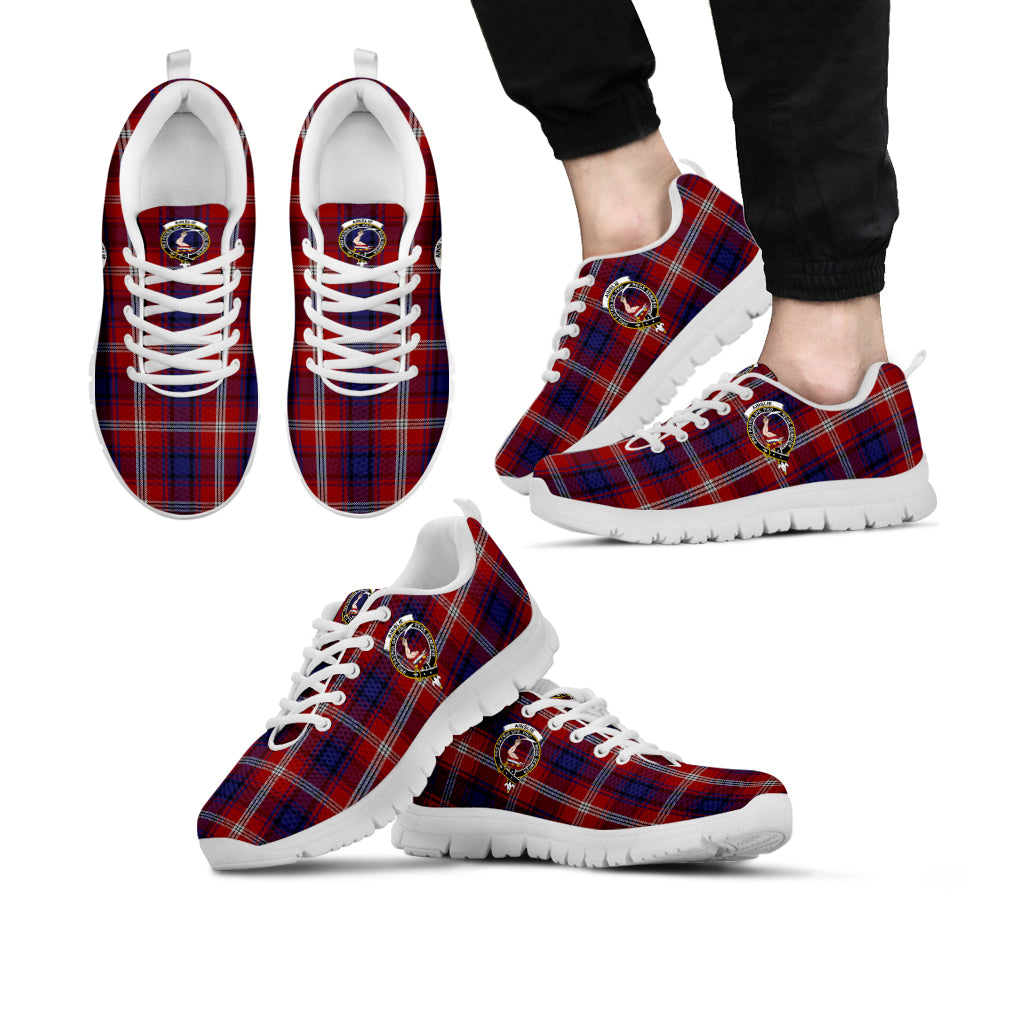 Ainslie Tartan Sneakers with Family Crest - Tartanvibesclothing