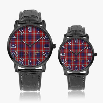 Ainslie Tartan Personalized Your Text Leather Trap Quartz Watch