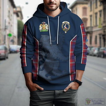 Ainslie Tartan Hoodie with Family Crest and Lion Rampant Vibes Sport Style