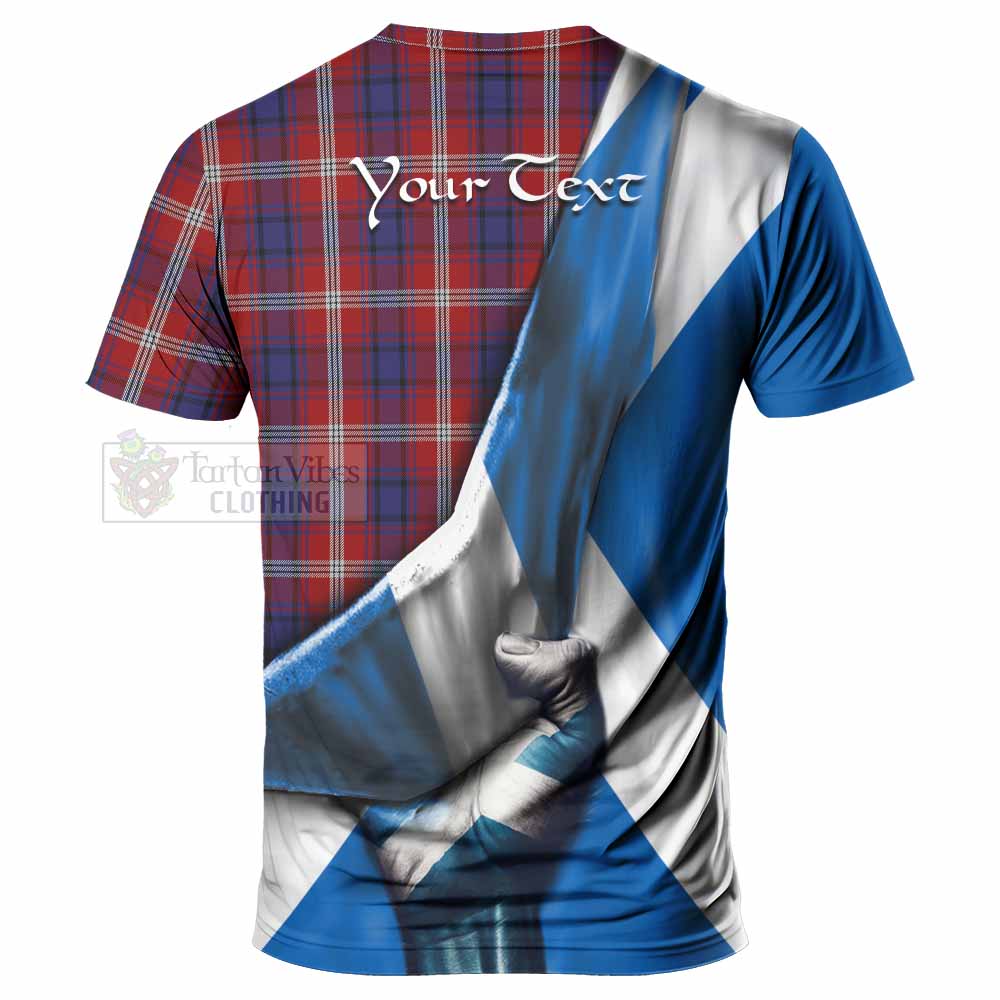 Tartan Vibes Clothing Ainslie Tartan T-Shirt with Family Crest Scotland Patriotic Style