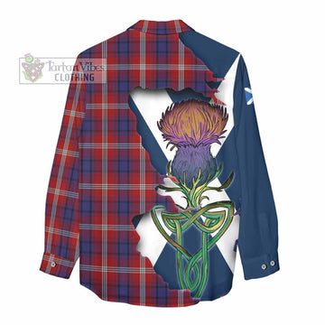 Ainslie Tartan Family Crest Women's Casual Shirt Scottish Thistle Celtic Inspired - Tartan Vibes Clothing