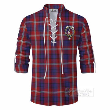 Ainslie Tartan Ghillie Kilt Shirt with Family Crest DNA In Me Style