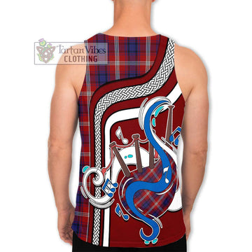 Ainslie Tartan Men's Tank Top with Epic Bagpipe Style