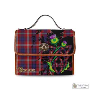 Ainslie Tartan Waterproof Canvas Bag with Scotland Map and Thistle Celtic Accents