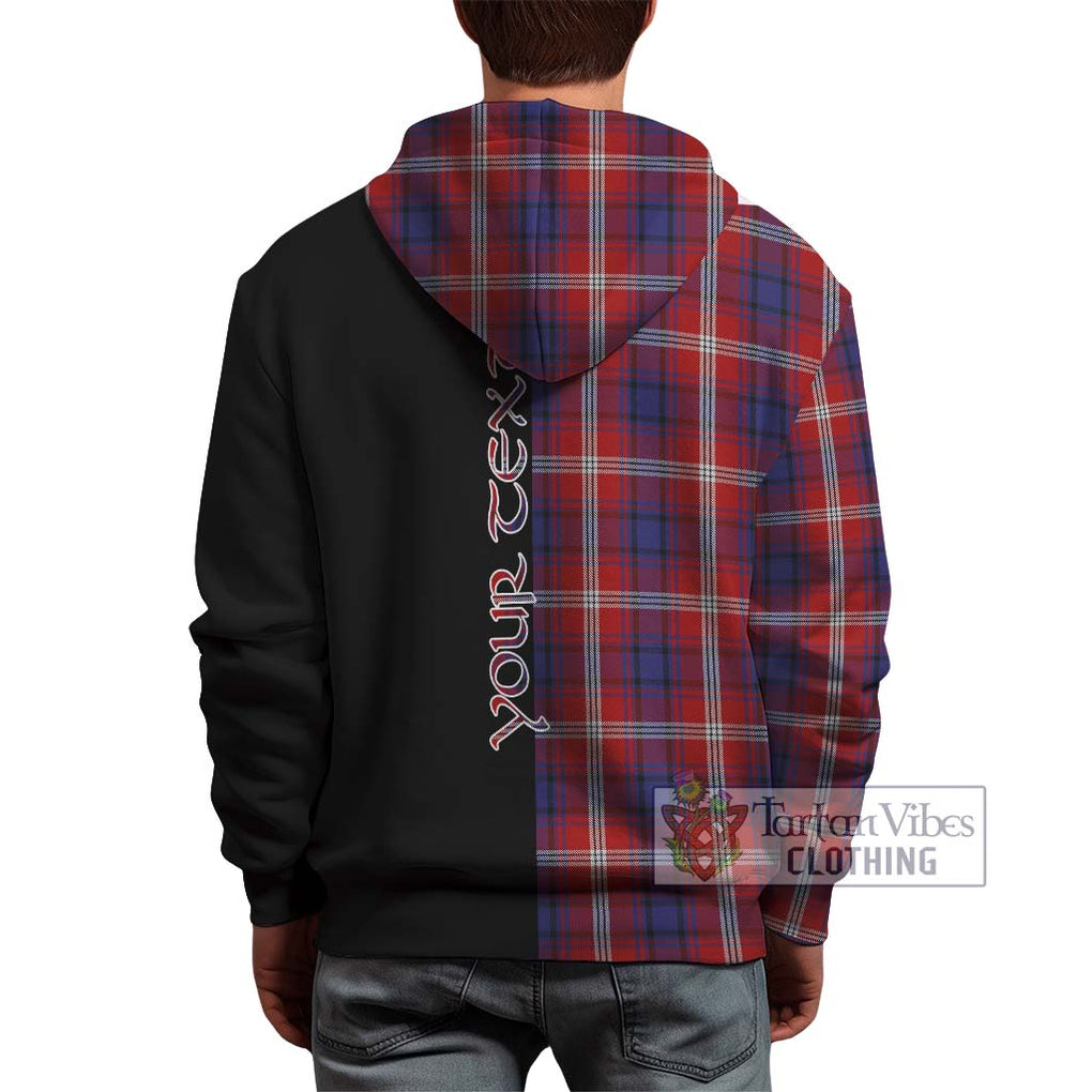 Ainslie Tartan Hoodie with Family Crest and Half Of Me Style - Tartanvibesclothing Shop