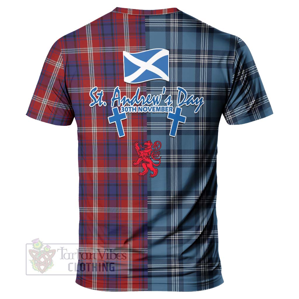 Tartan Vibes Clothing Ainslie Tartan T-Shirt Happy St. Andrew's Day Half Tartan Style