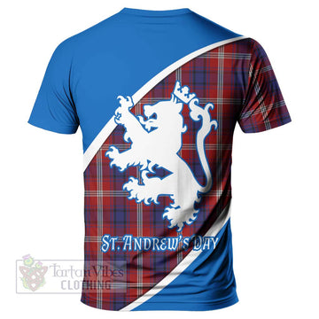 Ainslie Family Crest Tartan T-Shirt Celebrate Saint Andrew's Day in Style