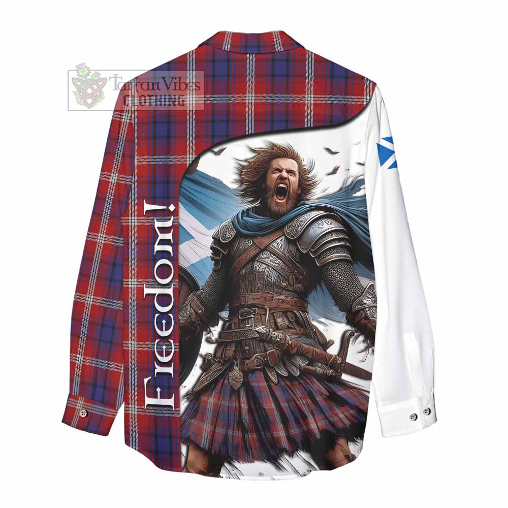 Tartan Vibes Clothing Ainslie Crest Tartan Women's Casual Shirt Inspired by the Freedom of Scottish Warrior