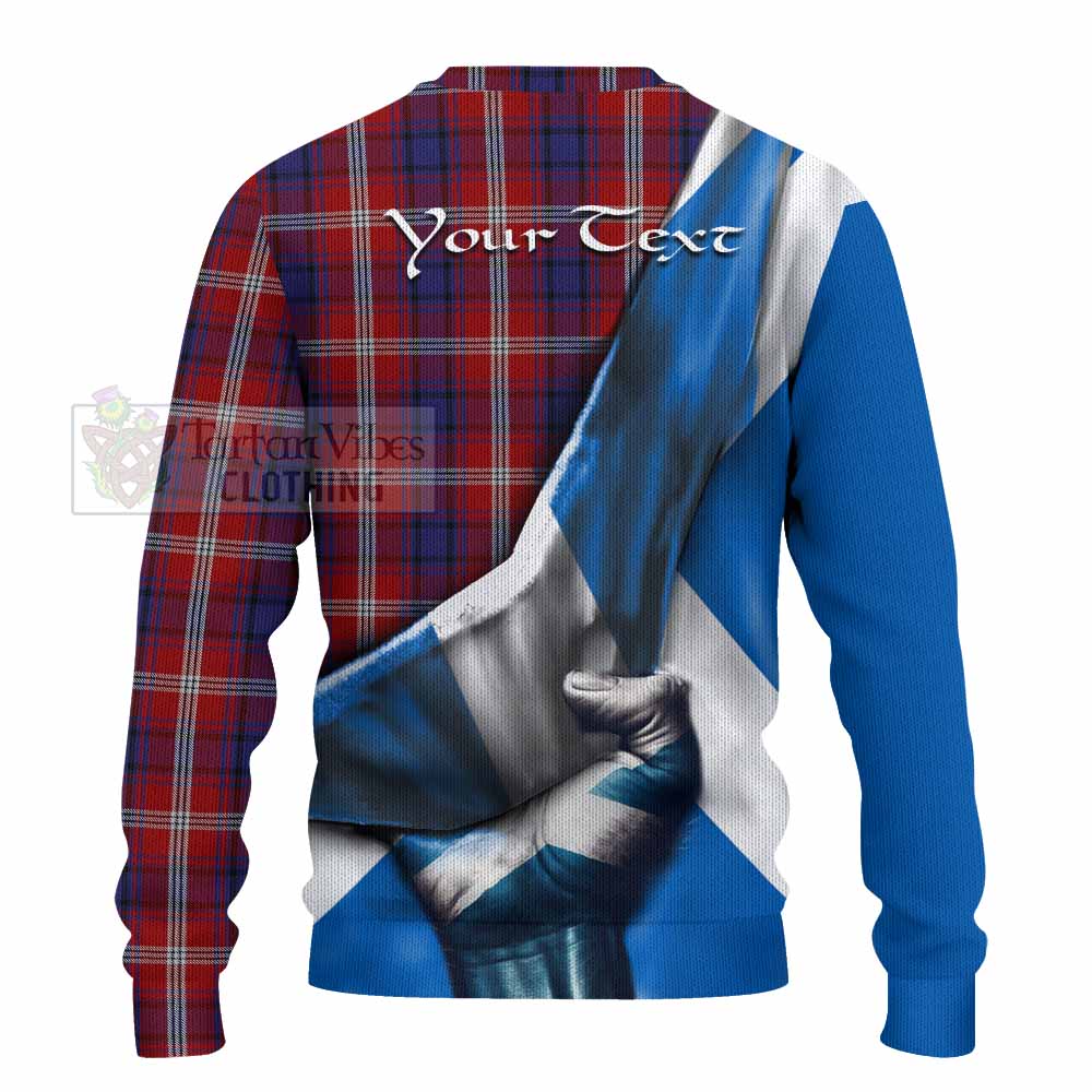 Tartan Vibes Clothing Ainslie Tartan Knitted Sweater with Family Crest Scotland Patriotic Style