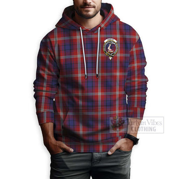 Ainslie Tartan Hoodie with Family Crest Celtic Skull Style