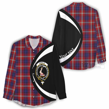 Ainslie Tartan Women's Casual Shirt with Family Crest Circle Style