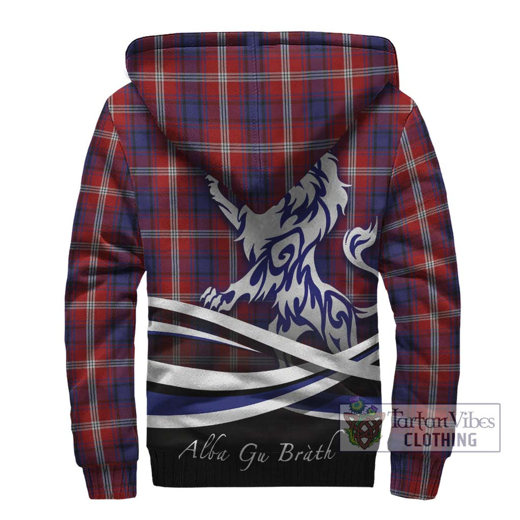 Ainslie Tartan Sherpa Hoodie with Alba Gu Brath Regal Lion Emblem - Tartanvibesclothing Shop