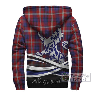 Ainslie Tartan Sherpa Hoodie with Alba Gu Brath Regal Lion Emblem