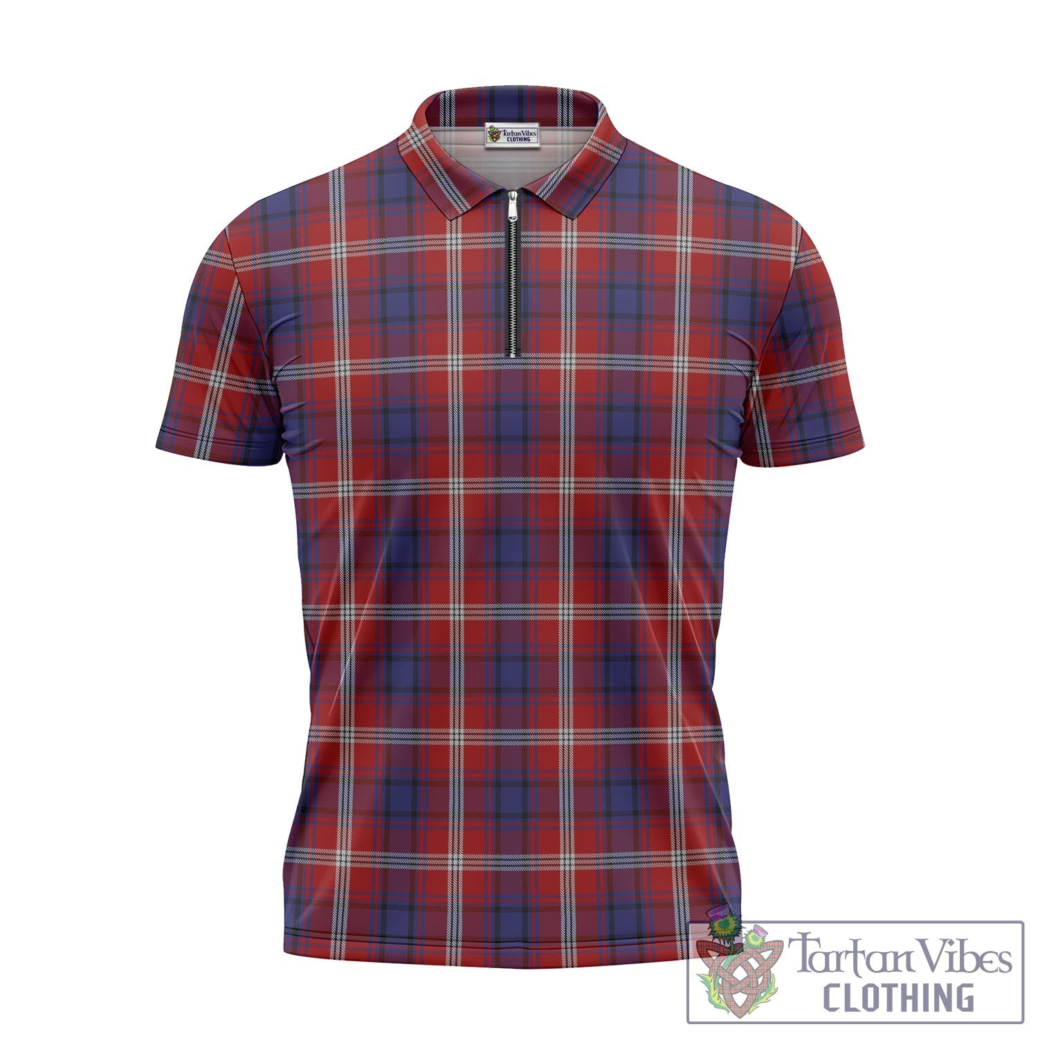 Tartan Vibes Clothing Ainslie Tartan Zipper Polo Shirt