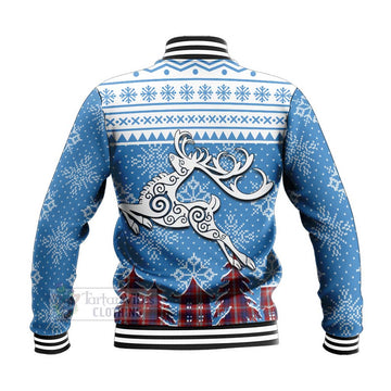 Ainslie Clan Christmas Baseball Jacket Celtic Reindeer Style