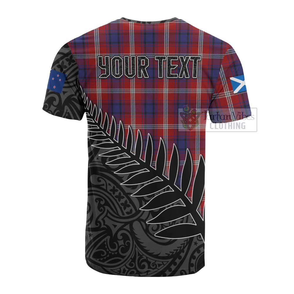 Tartan Vibes Clothing Ainslie Crest Tartan Cotton T-shirt with New Zealand Silver Fern Half Style