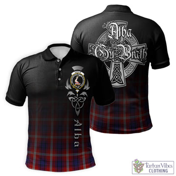 Ainslie Tartan Polo Shirt Featuring Alba Gu Brath Family Crest Celtic Inspired