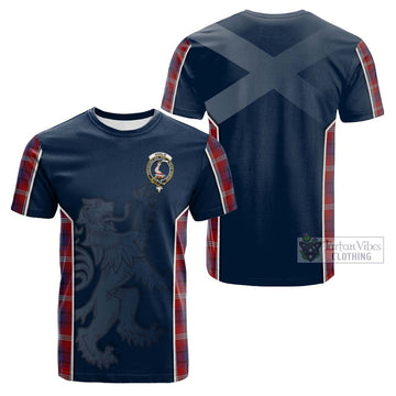 Ainslie Tartan Cotton T-shirt with Family Crest and Lion Rampant Vibes Sport Style