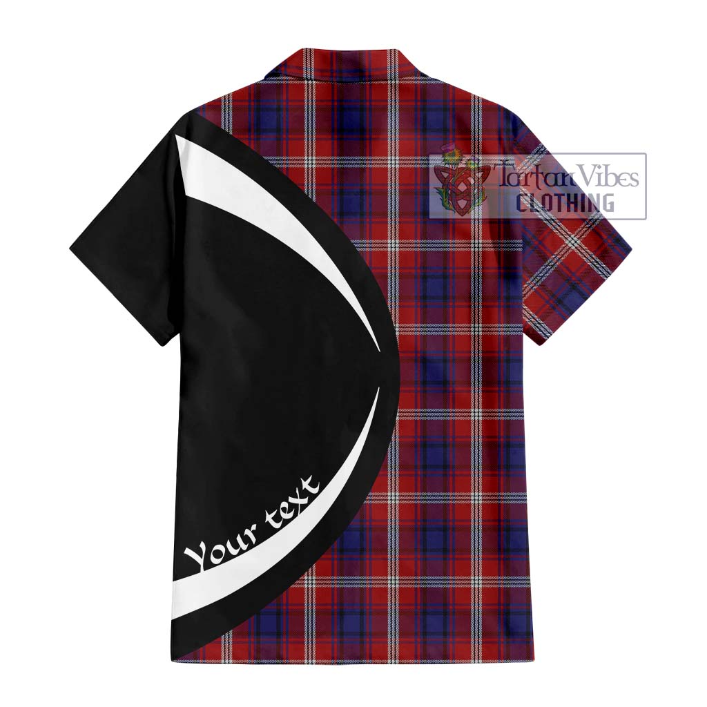 Ainslie Tartan Short Sleeve Button Up with Family Crest Circle Style - Tartan Vibes Clothing