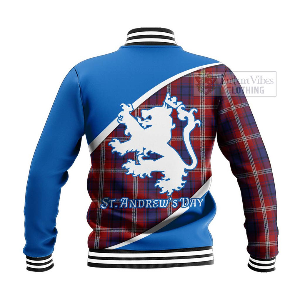 Tartan Vibes Clothing Ainslie Family Crest Tartan Baseball Jacket Celebrate Saint Andrew's Day in Style