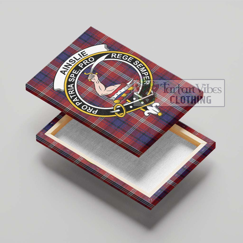 Ainslie Tartan Canvas Print Wall Art with Family Crest - Tartan Vibes Clothing