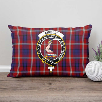 Ainslie Tartan Pillow Cover with Family Crest