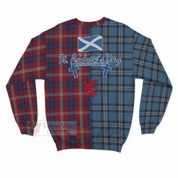 Ainslie Tartan Sweatshirt Happy St. Andrew's Day Half Tartan Style