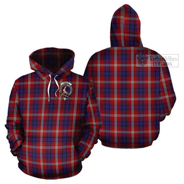 Ainslie Tartan Cotton Hoodie with Family Crest