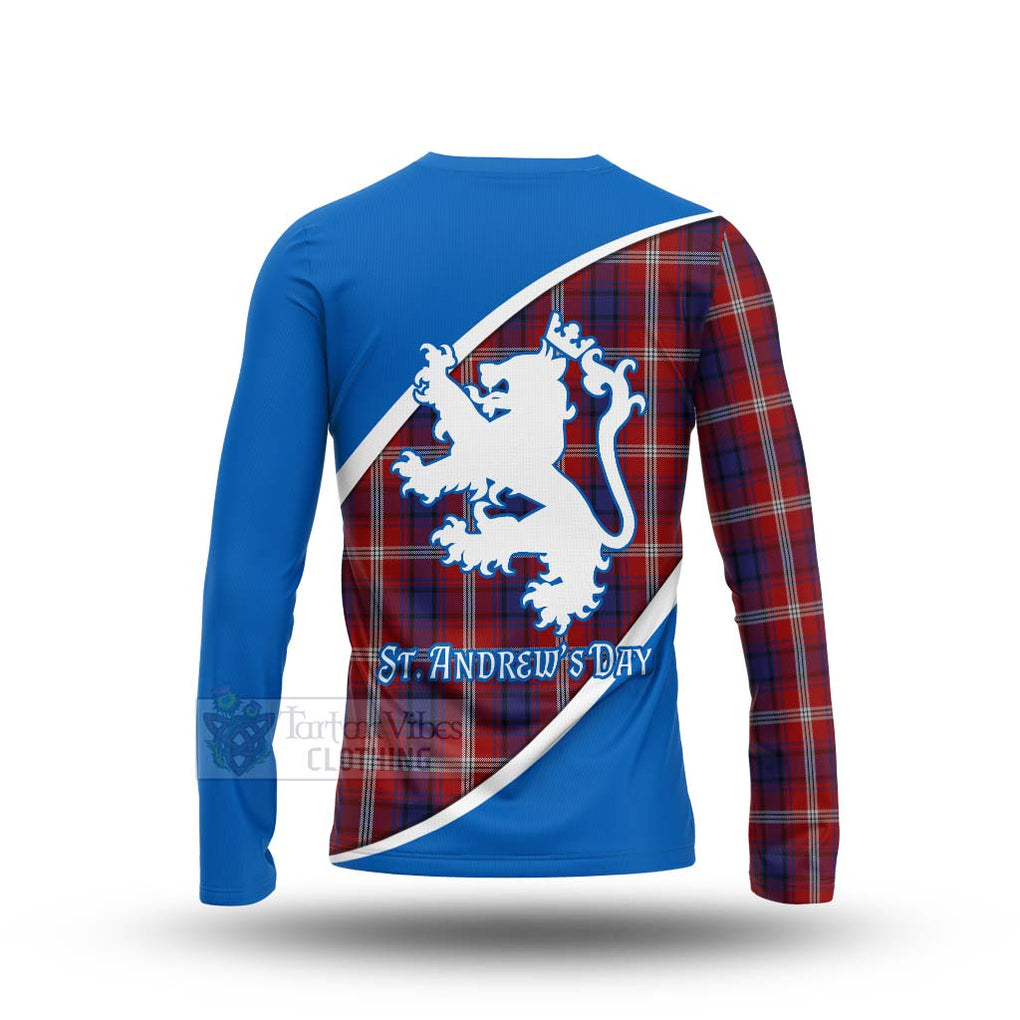 Tartan Vibes Clothing Ainslie Family Crest Tartan Long Sleeve T-Shirt Celebrate Saint Andrew's Day in Style