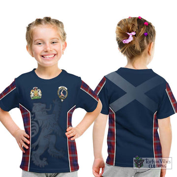 Ainslie Tartan Kid T-Shirt with Family Crest and Lion Rampant Vibes Sport Style