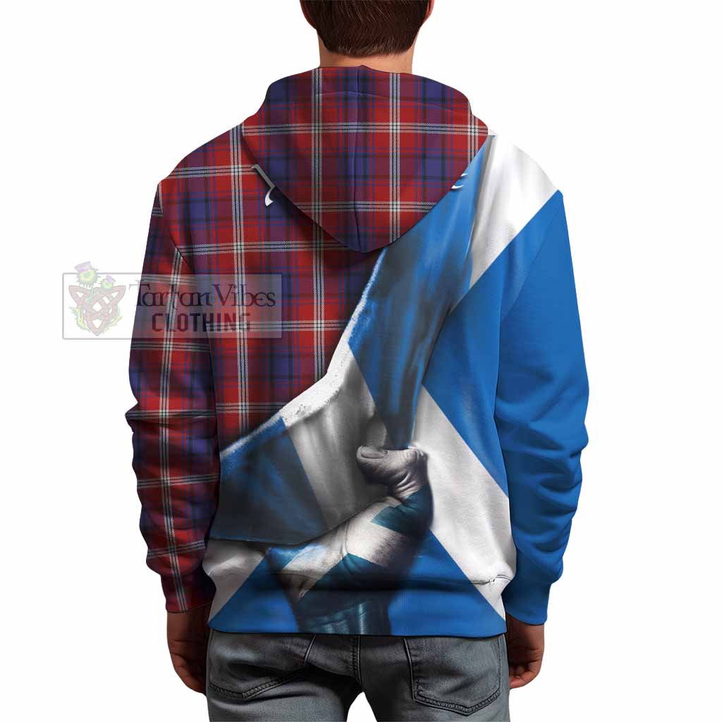 Tartan Vibes Clothing Ainslie Tartan Hoodie with Family Crest Scotland Patriotic Style