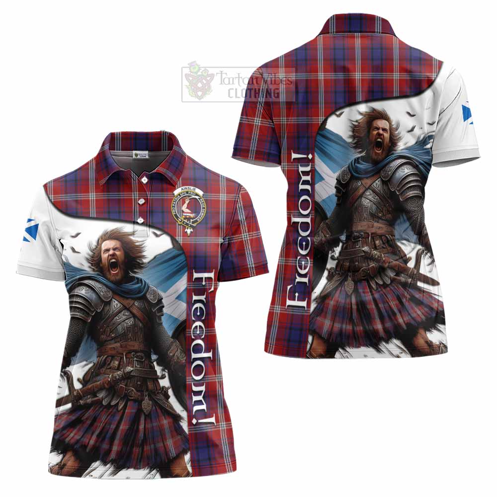 Tartan Vibes Clothing Ainslie Crest Tartan Women's Polo Shirt Inspired by the Freedom of Scottish Warrior