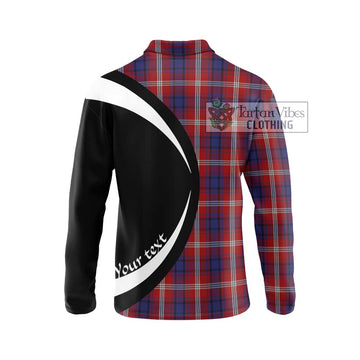 Ainslie Tartan Long Sleeve Polo Shirt with Family Crest Circle Style