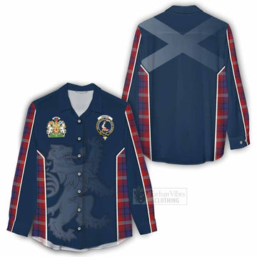 Ainslie Tartan Women's Casual Shirt with Family Crest and Lion Rampant Vibes Sport Style