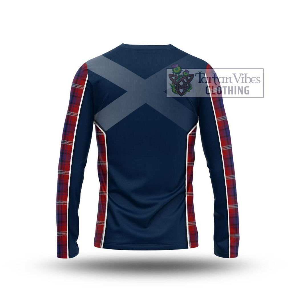 Ainslie Tartan Long Sleeve T-Shirt with Family Crest and Lion Rampant Vibes Sport Style - Tartan Vibes Clothing