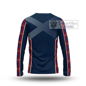 Ainslie Tartan Long Sleeve T-Shirt with Family Crest and Lion Rampant Vibes Sport Style