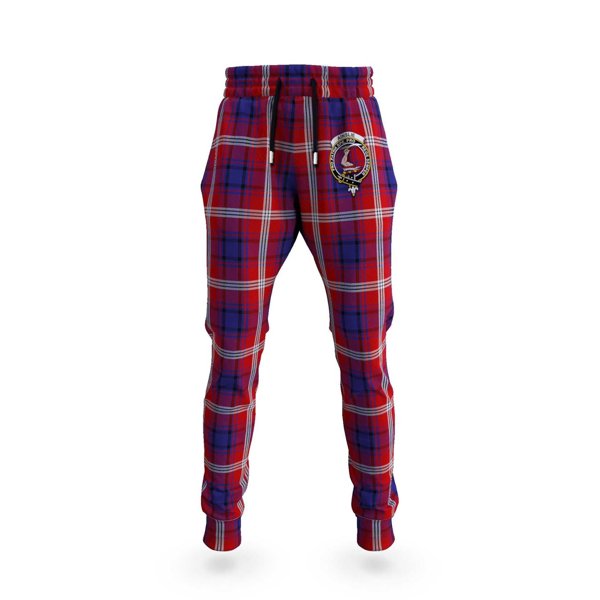 Ainslie Tartan Joggers Pants with Family Crest 5XL - Tartan Vibes Clothing